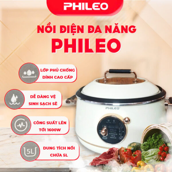  NỒI ĐIỆN ĐA NĂNG PHILEO – PH 2255